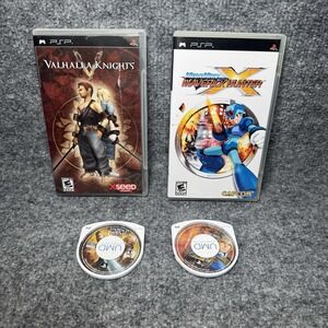 Lot of 4 Sony PSP Games Mega Man: Maverick Hunter X, Valhalla Knights + 2 more
